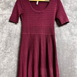 Xhilaration Burgundy Textured Midi Dress